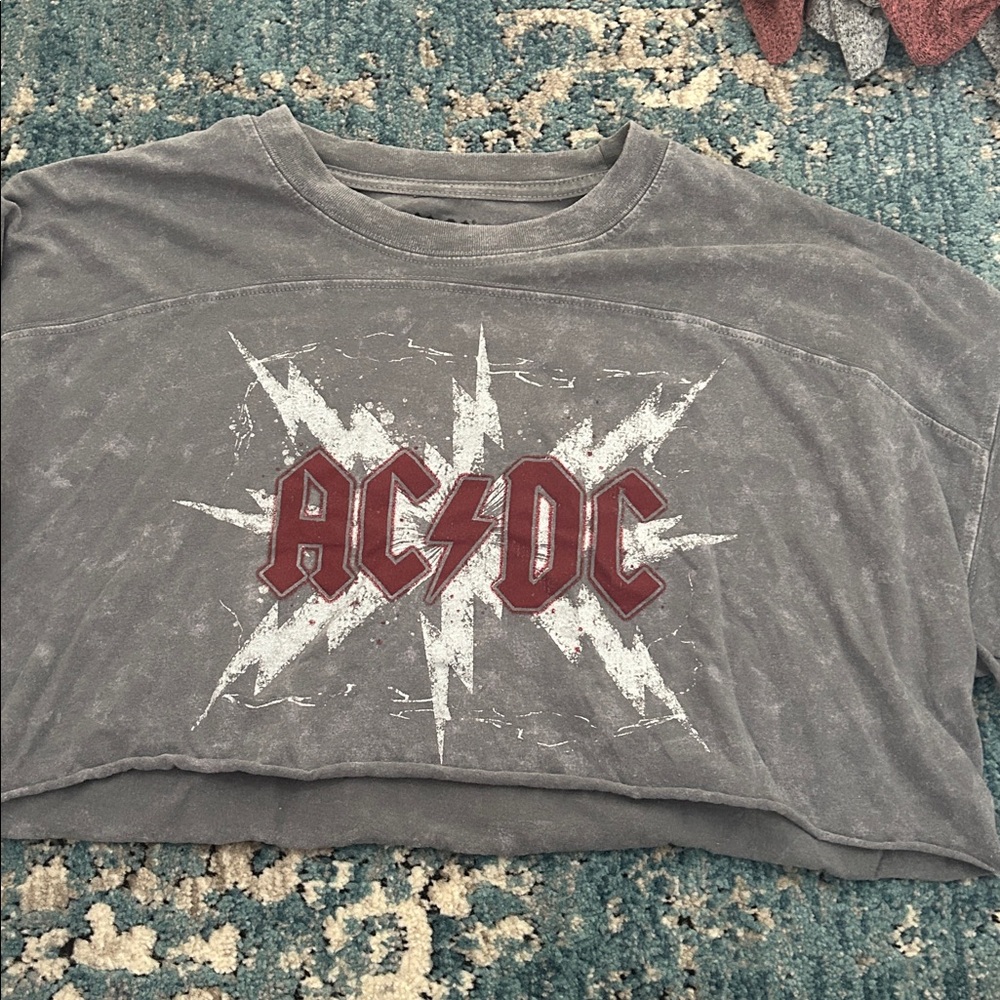 AC/DC Cropped tie-dye t-shirt